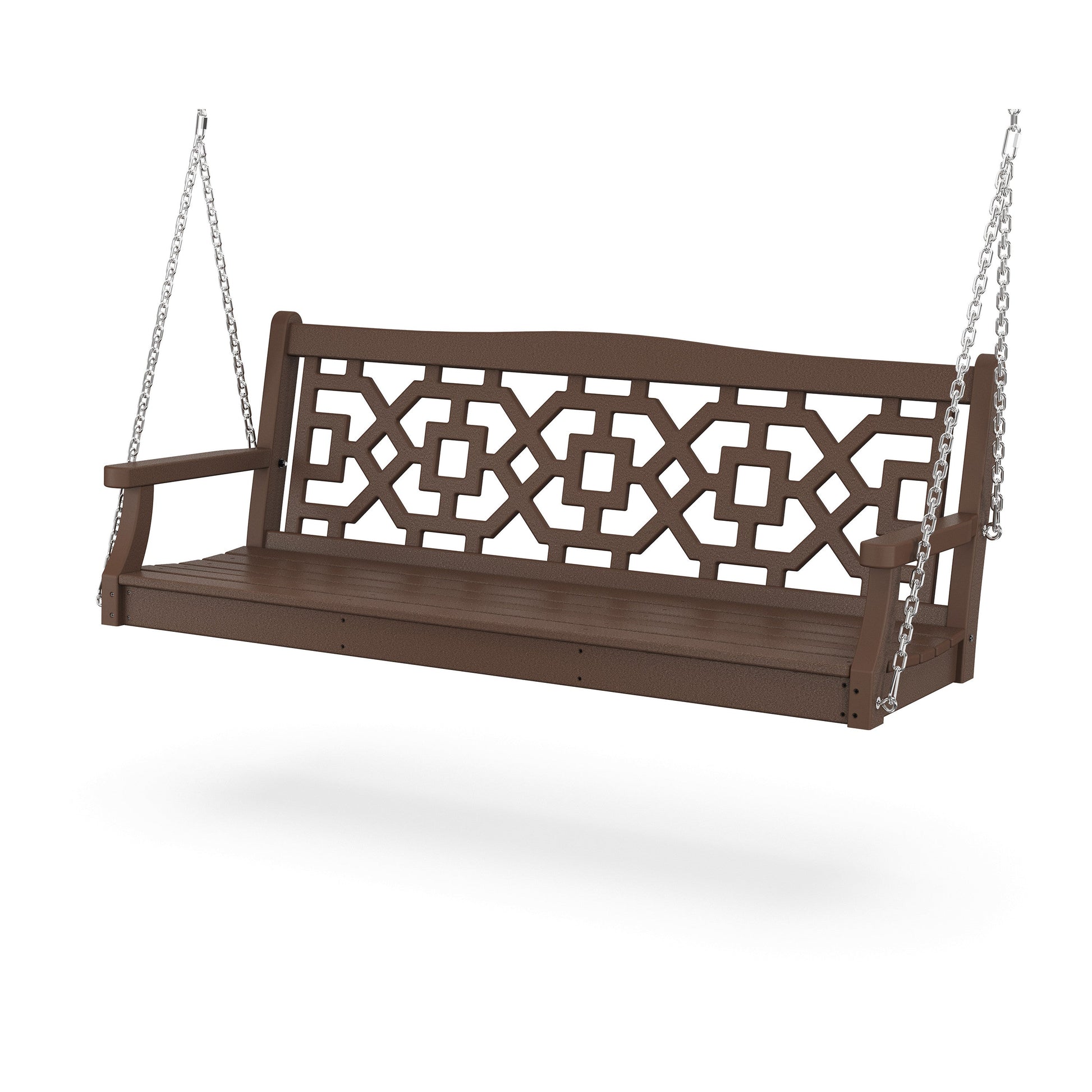 POLYWOOD Chinoiserie 60" Swing — Mahogany