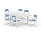POLYWOOD EDGE Sling 7-Piece Dining Set — Vintage White / Poolside Sling