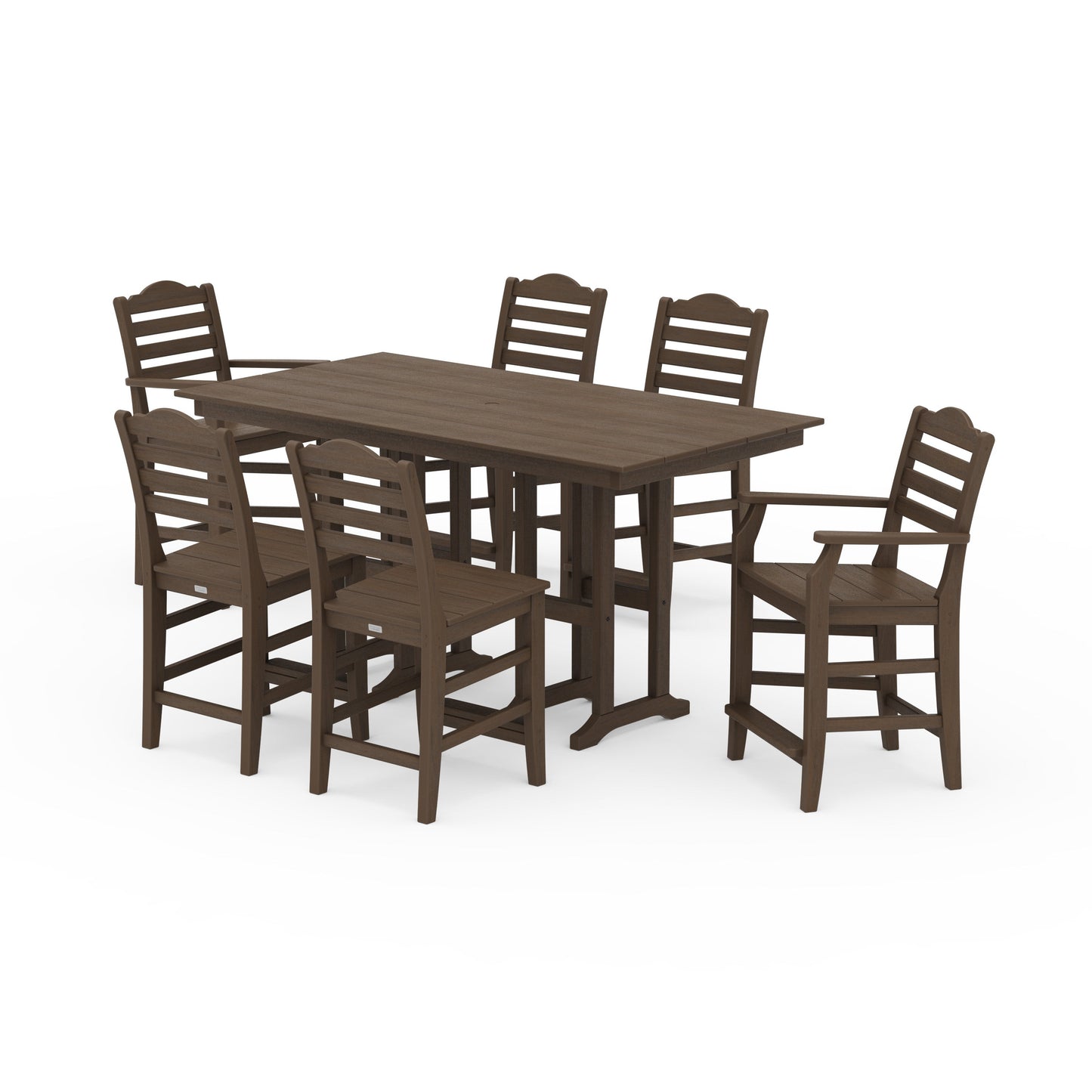 POLYWOOD Savannah 7-Piece Farmhouse Counter Set — Kona