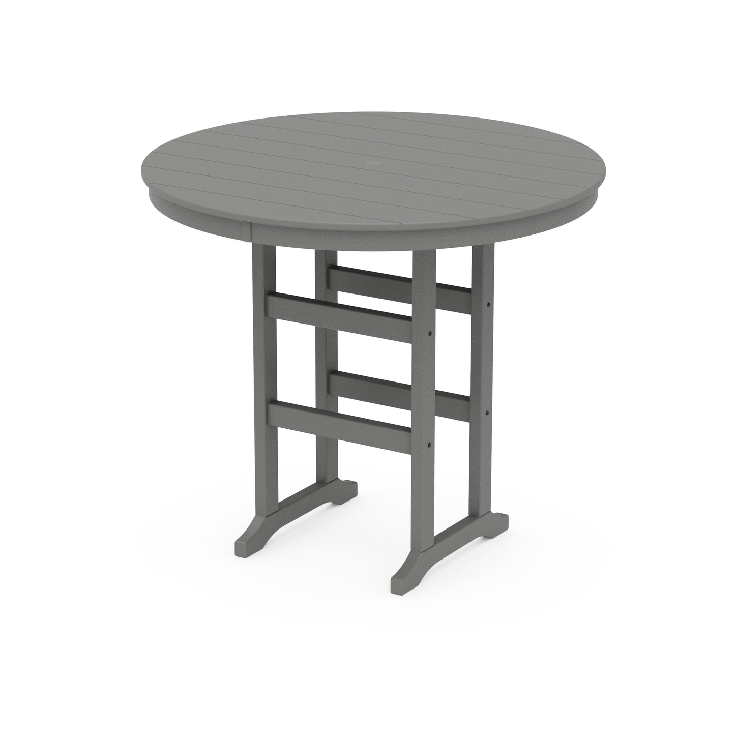 POLYWOOD 48" Round Farmhouse Bar Table — Slate Grey