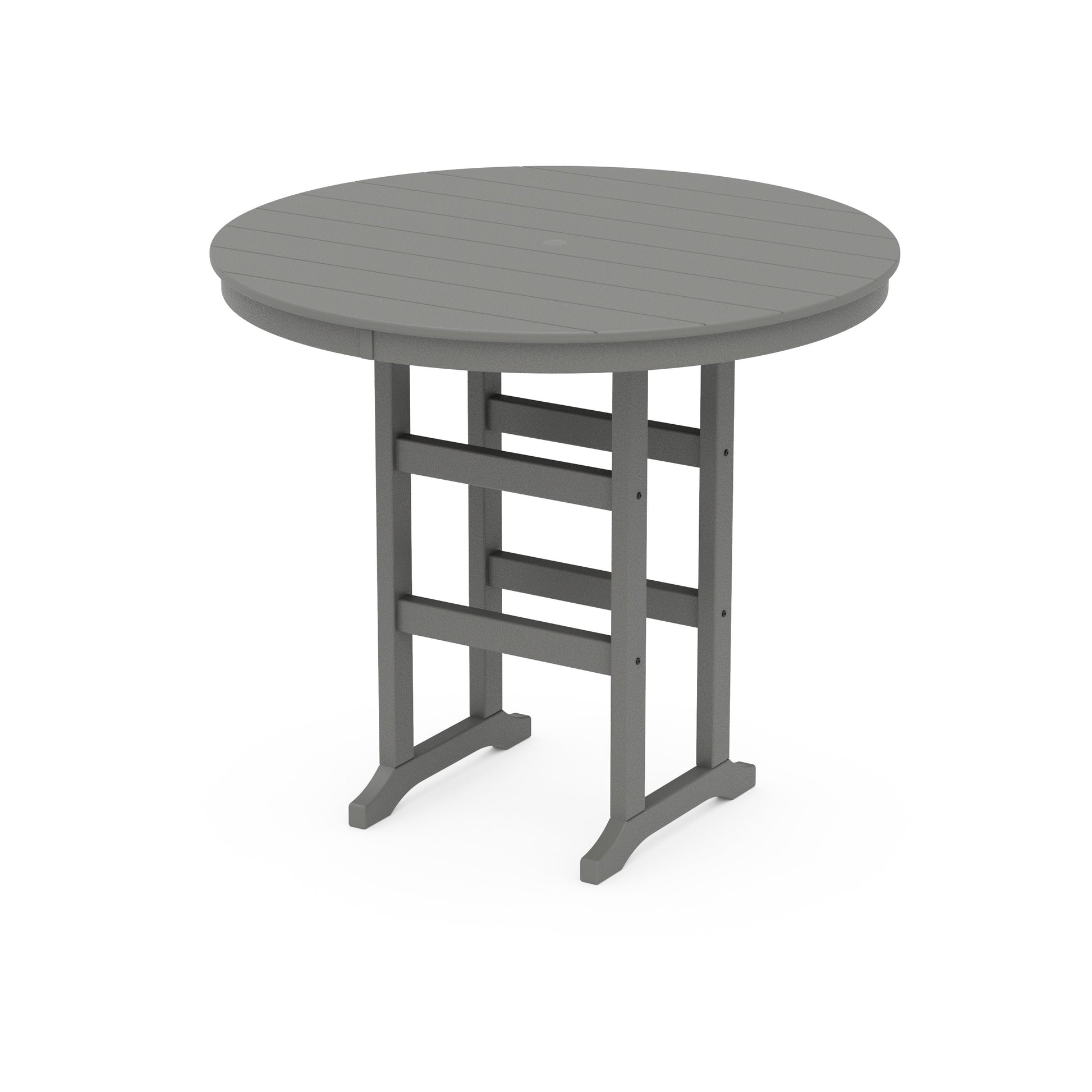 POLYWOOD 48" Round Farmhouse Bar Table — Slate Grey