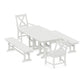 POLYWOOD Braxton 5-Piece Dining Set with Benches — Vintage White