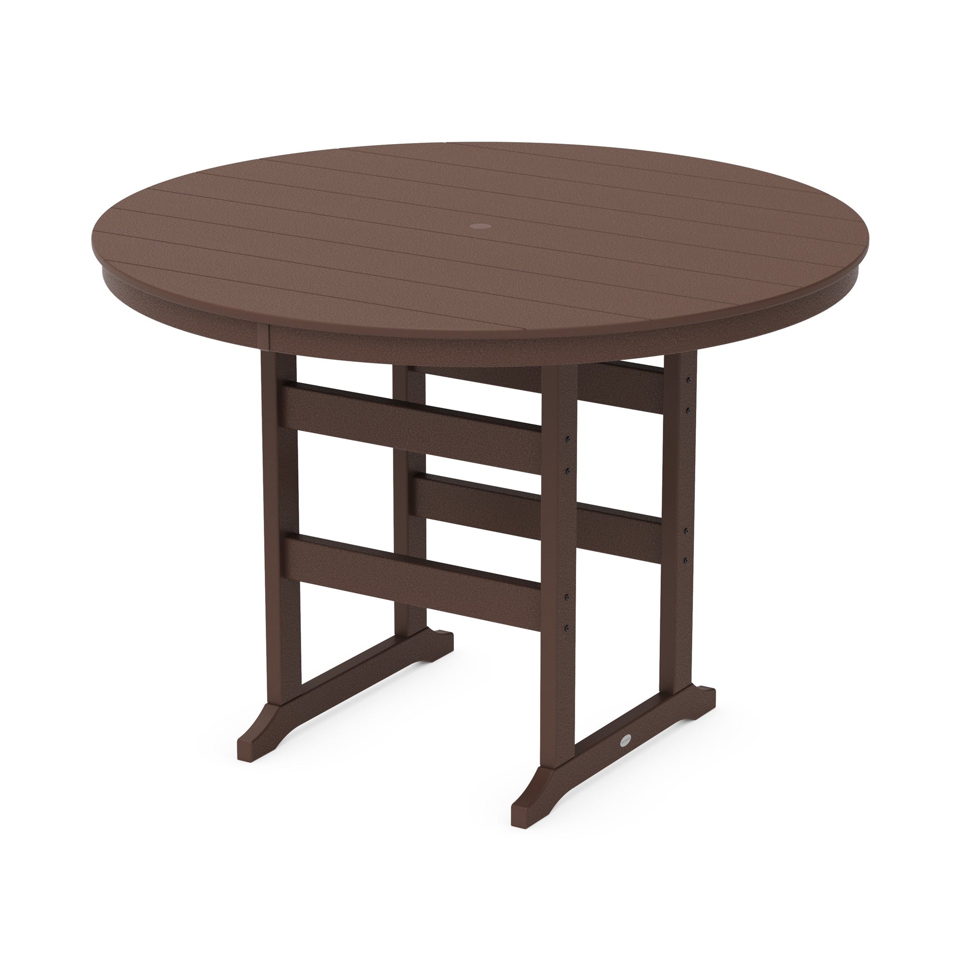 POLYWOOD 60" Round Farmhouse Bar Table — Mahogany