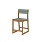 POLYWOOD EDGE Sling Counter Side Chair — Natural / Dupioni Sea Mist Sling