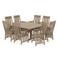 POLYWOOD Acadia 9-Piece Square Farmhouse Dining Set with Trestle Legs — Vintage Sahara