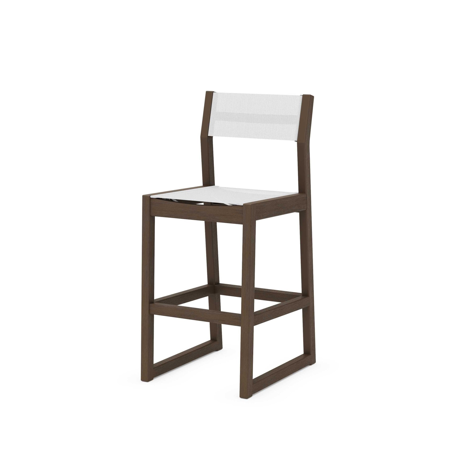 POLYWOOD EDGE Sling Bar Side Chair — Kona / White Sling