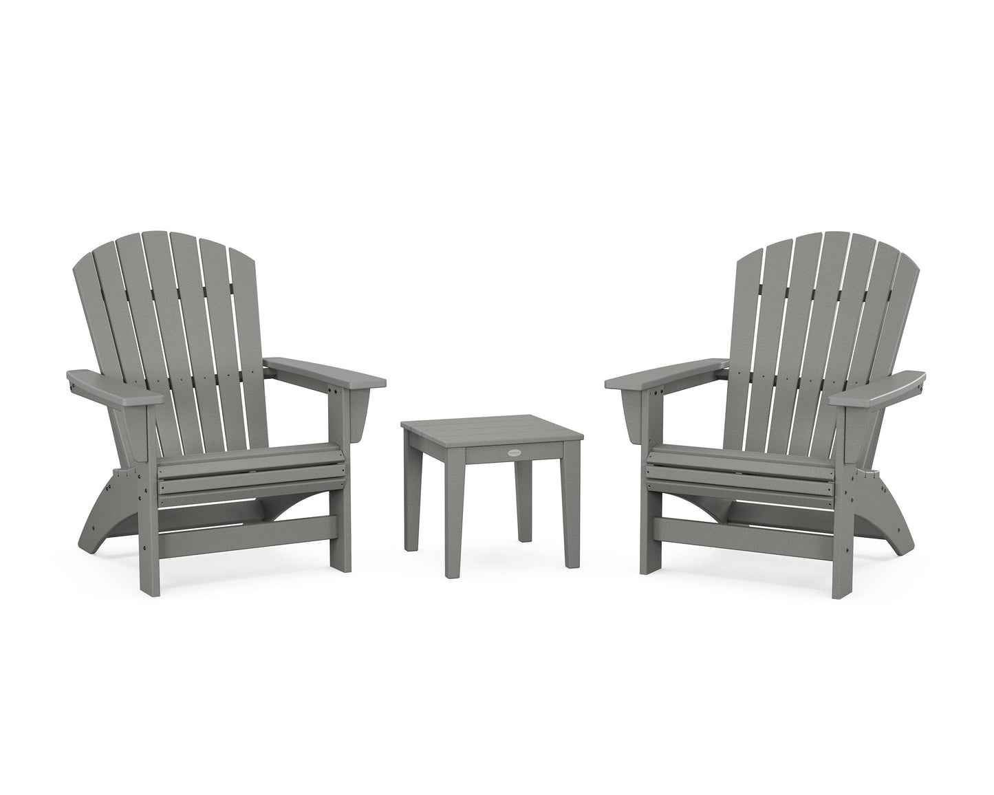 POLYWOOD 3-Piece Nautical Grand Adirondack Set — Slate Grey