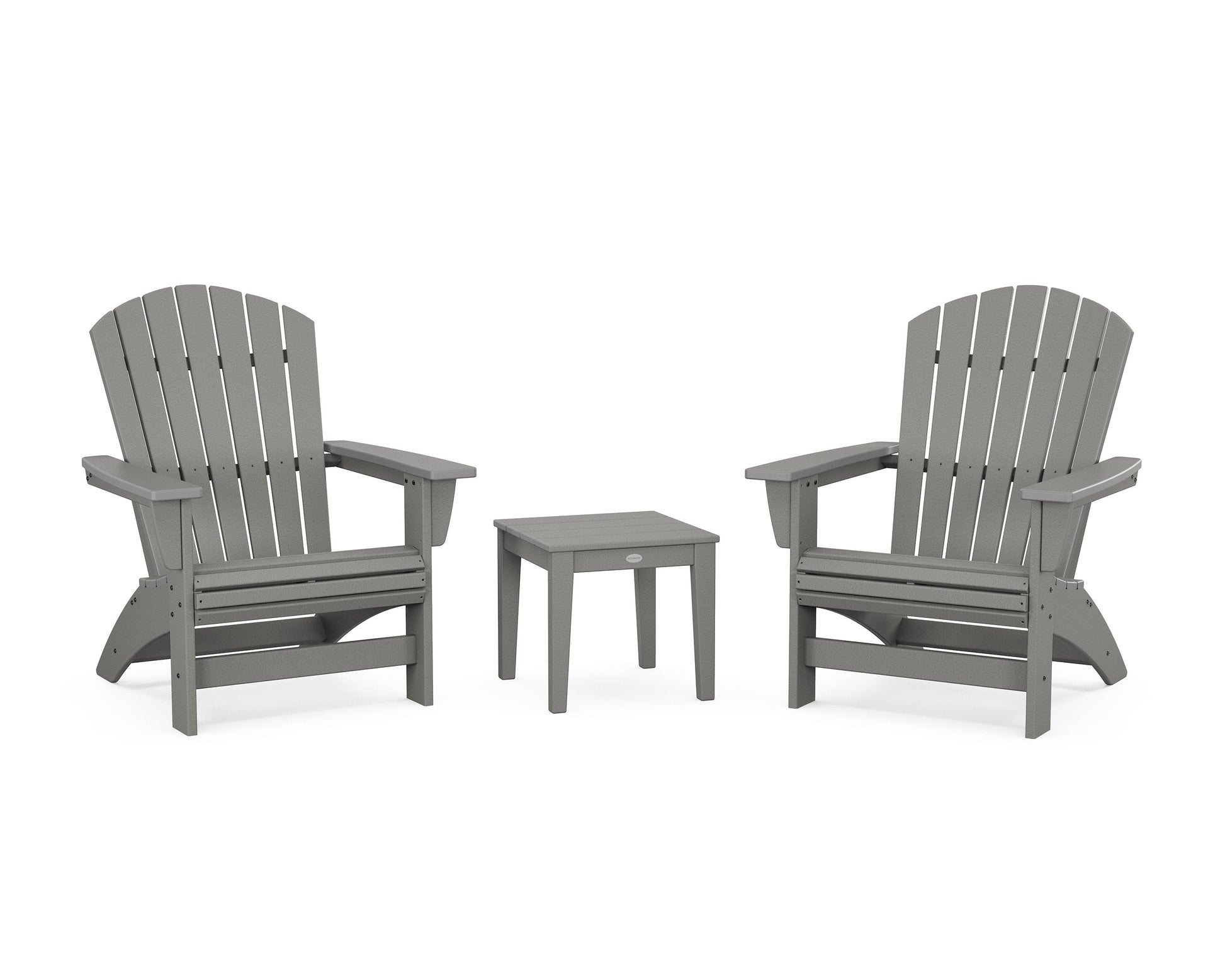 POLYWOOD 3-Piece Nautical Grand Adirondack Set — Slate Grey