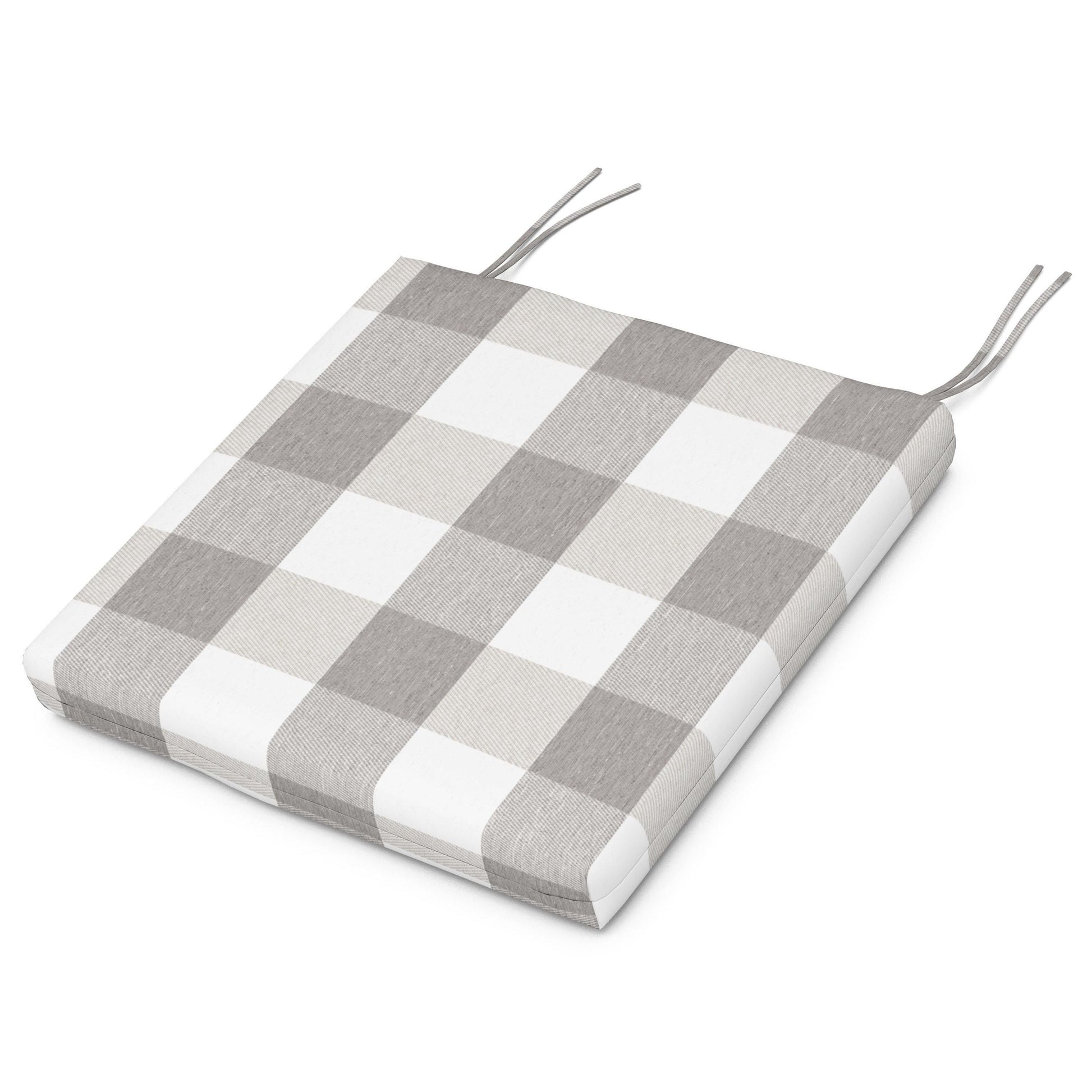 POLYWOOD Acadia Dining Side Seat Pad — Buffalo Plaid Grey Mist