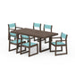 POLYWOOD EDGE Sling 7-Piece Dining Set — Kona / Dupioni Aquamarine Sling