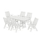 POLYWOOD Vineyard Folding Chair 7-Piece Dining Set — White
