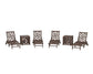 POLYWOOD Chippendale 6-Piece Chaise Set with Wheels and Umbrella Stand Accent Table — Mahogany