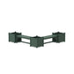 POLYWOOD 48" Nautical L- Shaped Planter Bench Corner Set - Large — Green