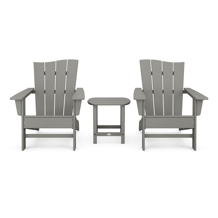 POLYWOOD Wave 3-Piece Adirondack Chair Set FREE SHIPPING