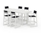 POLYWOOD EDGE Sling 7-Piece Bar Table Set — Vintage White / Black Sling