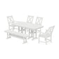 POLYWOOD Braxton 6-Piece Dining Set with Bench — White