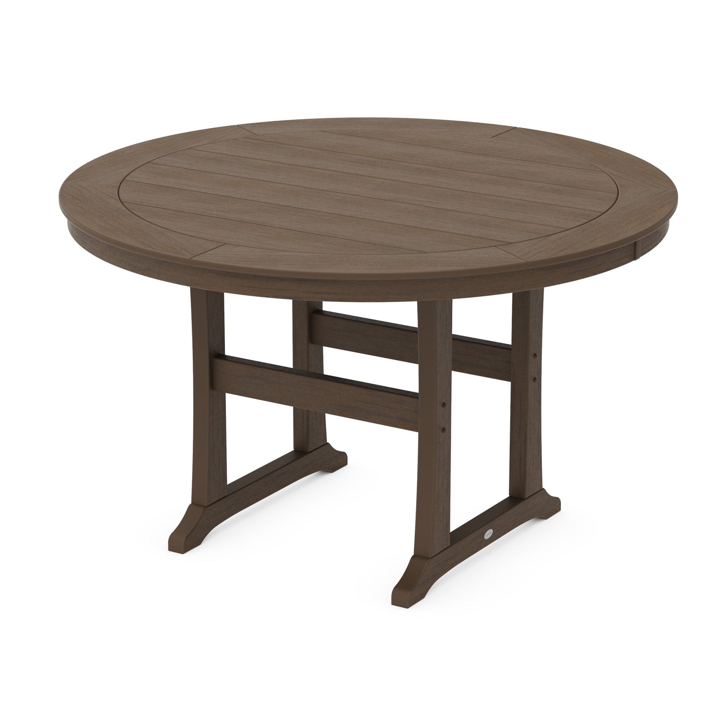 POLYWOOD Nautical Trestle 60" Round Counter Table — Kona