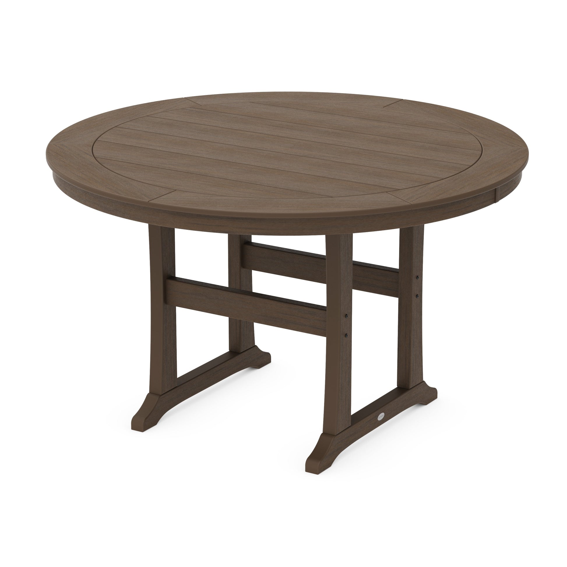 POLYWOOD Nautical Trestle 60" Round Counter Table — Kona