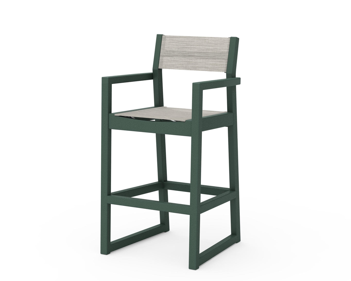 POLYWOOD EDGE Sling Bar Arm Chair — Green / Birch Sling