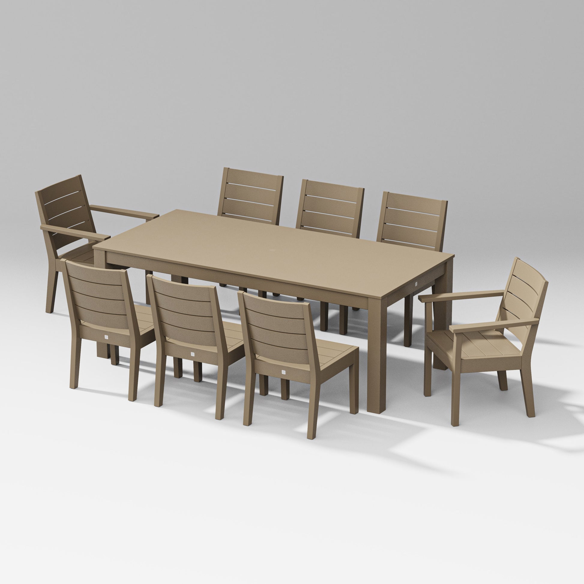 POLYWOOD Latitude 9-Piece Parsons Table Dining Set — Vintage Sahara