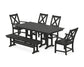 POLYWOOD Braxton 6-Piece Farmhouse Dining Set — Black