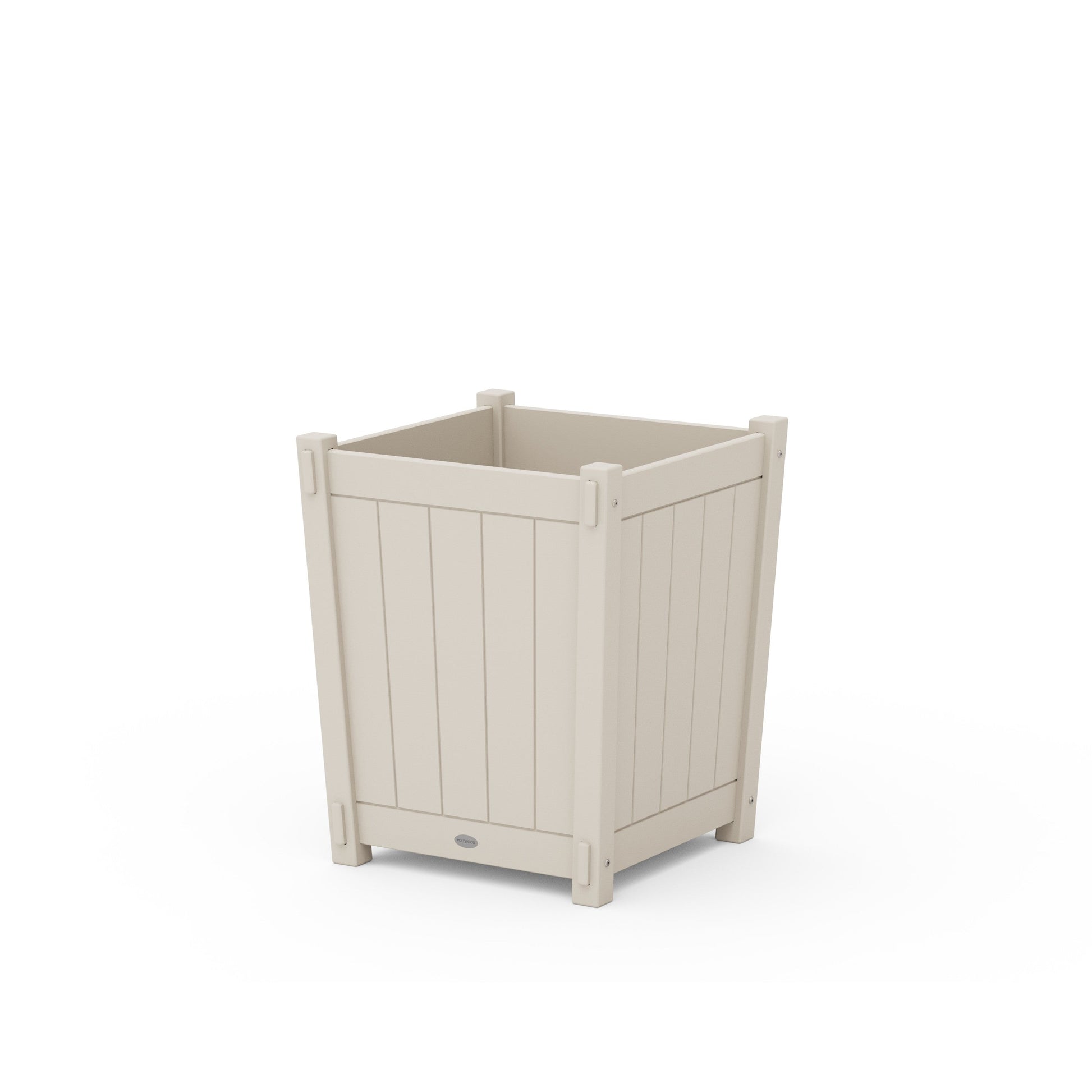 POLYWOOD Vineyard Large Tapered Square Short Planter Box — Sand