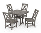 POLYWOOD Braxton Side Chair 5-Piece Dining Set with Trestle Legs — Driftwood