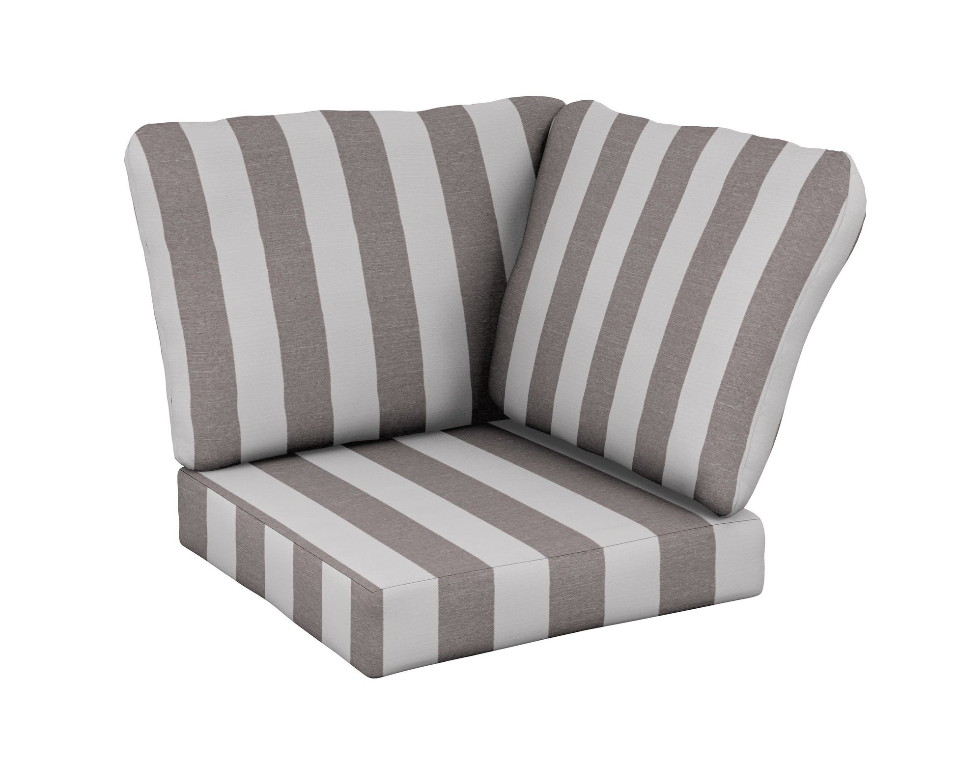 POLYWOOD Baffle Modular Corner Cushion — Cabana Stripe Grey Mist