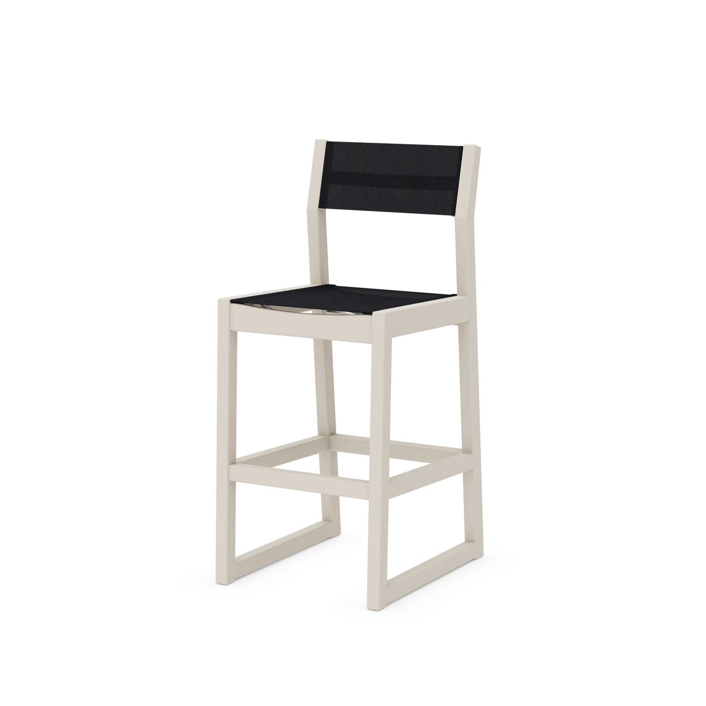 POLYWOOD EDGE Sling Bar Side Chair — Sand / Black Sling