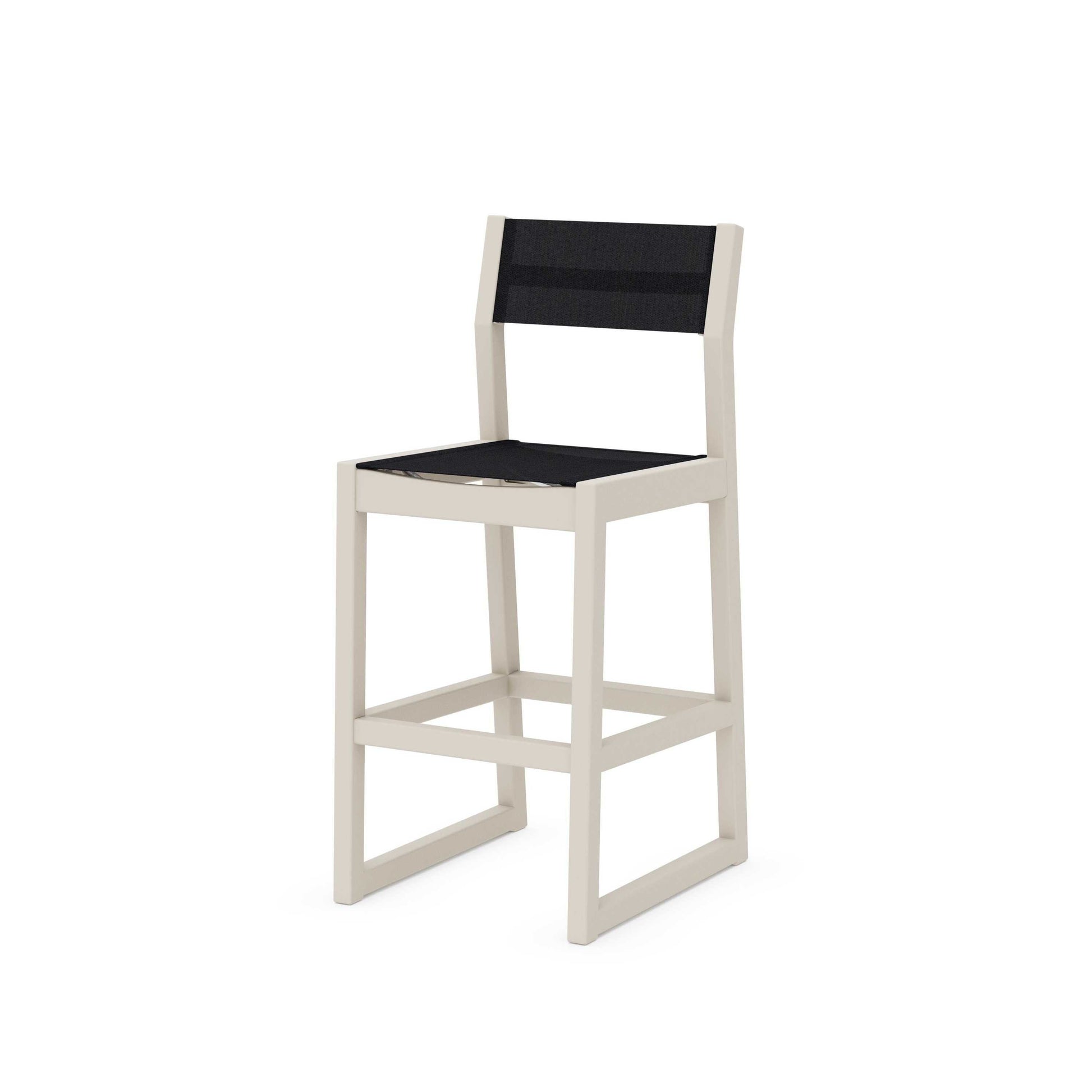 POLYWOOD EDGE Sling Bar Side Chair — Sand / Black Sling