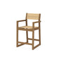 POLYWOOD EDGE Sling Counter Arm Chair — Natural / Dupioni Apricot Sling