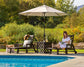 POLYWOOD Chippendale 3-Piece Chaise Set with Umbrella Stand Accent Table