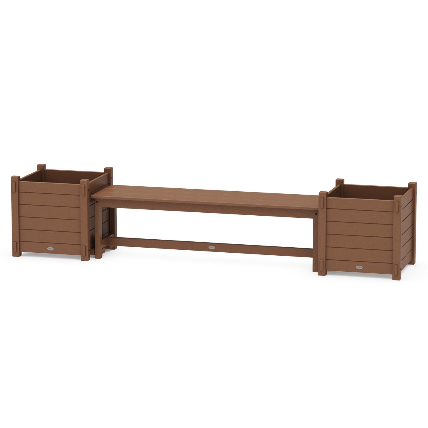 POLYWOOD 60" Nautical Straight Planter Bench Set - Large — Teak