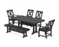 POLYWOOD Braxton 6-Piece Dining Set with Trestle Legs — Black