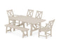POLYWOOD Braxton 6-Piece Rustic Farmhouse Dining Set With Trestle Legs — Sand