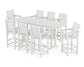 POLYWOOD Captain 9-Piece Bar Set with Trestle Legs — White