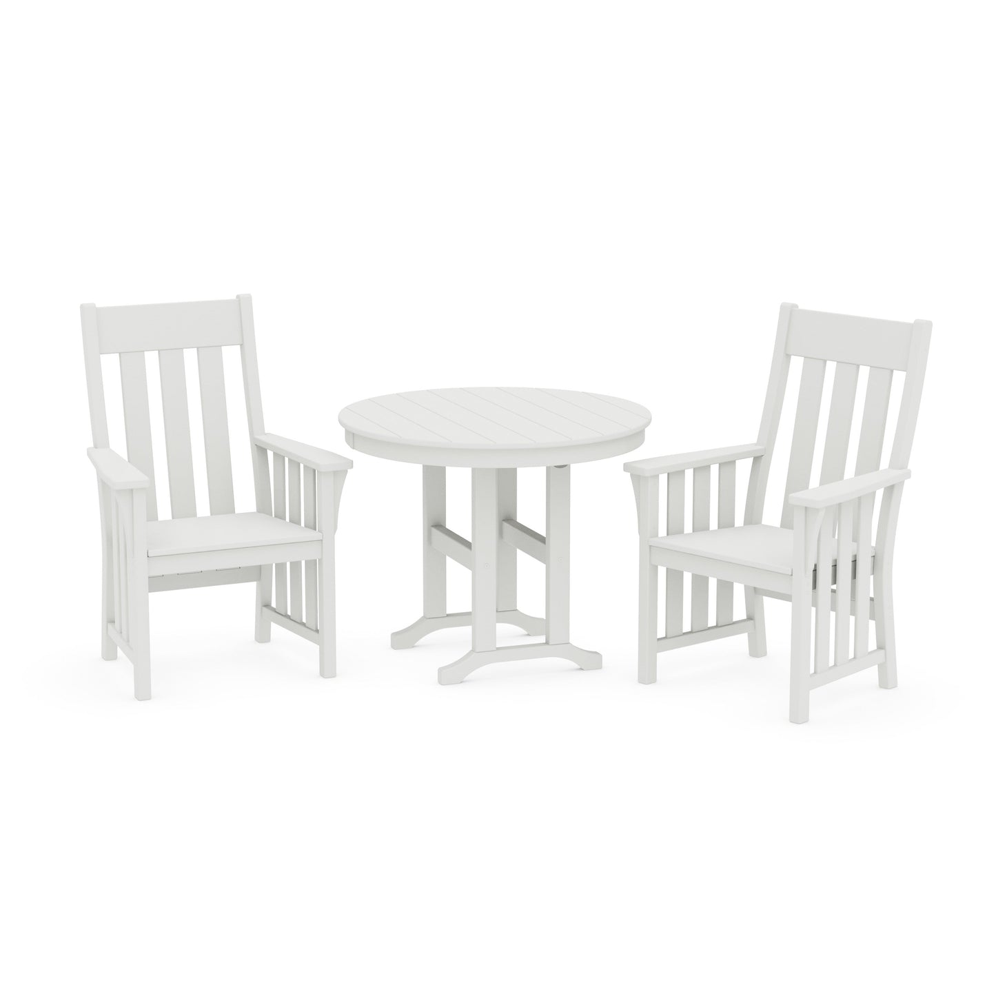 POLYWOOD Acadia 3-Piece Farmhouse Dining Set — Vintage White