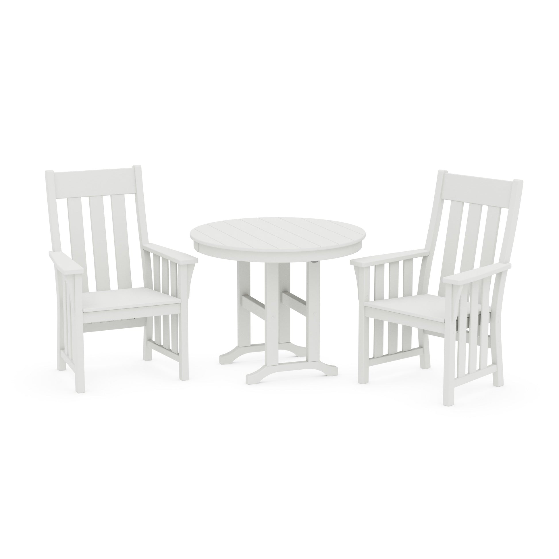 POLYWOOD Acadia 3-Piece Farmhouse Dining Set — Vintage White