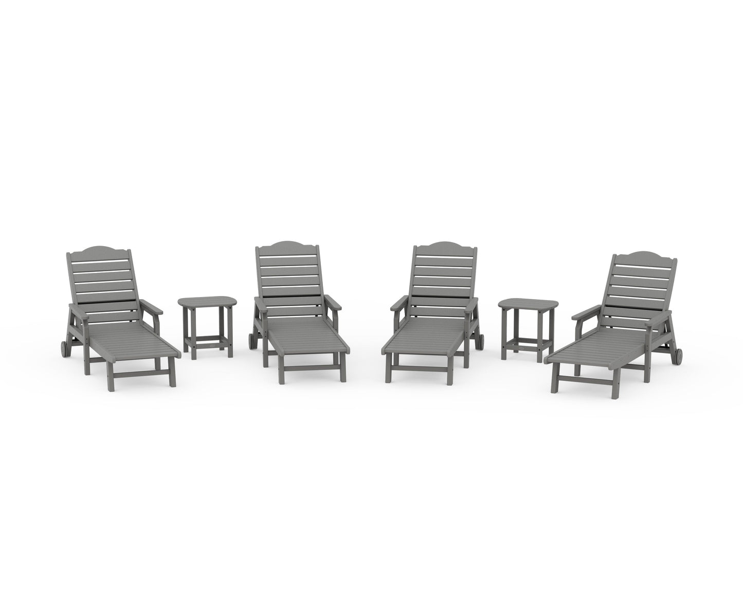 POLYWOOD 6-Piece Savannah Chaise Lounge Set — Slate Grey