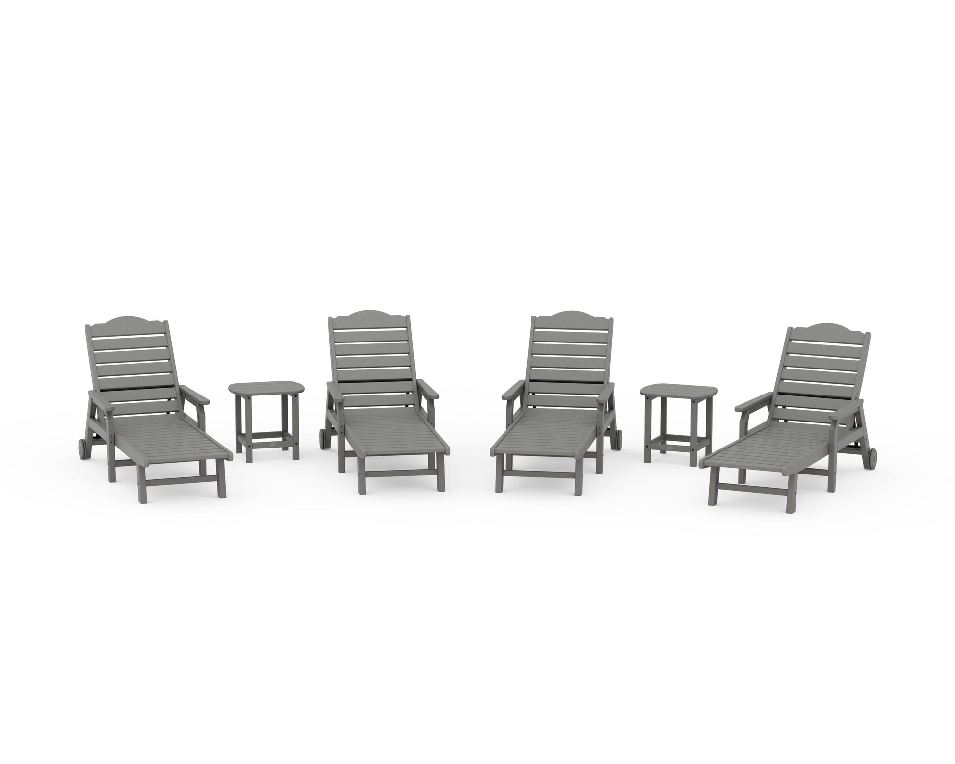 POLYWOOD 6-Piece Savannah Chaise Lounge Set — Slate Grey