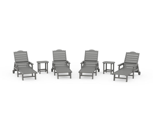 POLYWOOD 6-Piece Savannah Chaise Lounge Set — Slate Grey