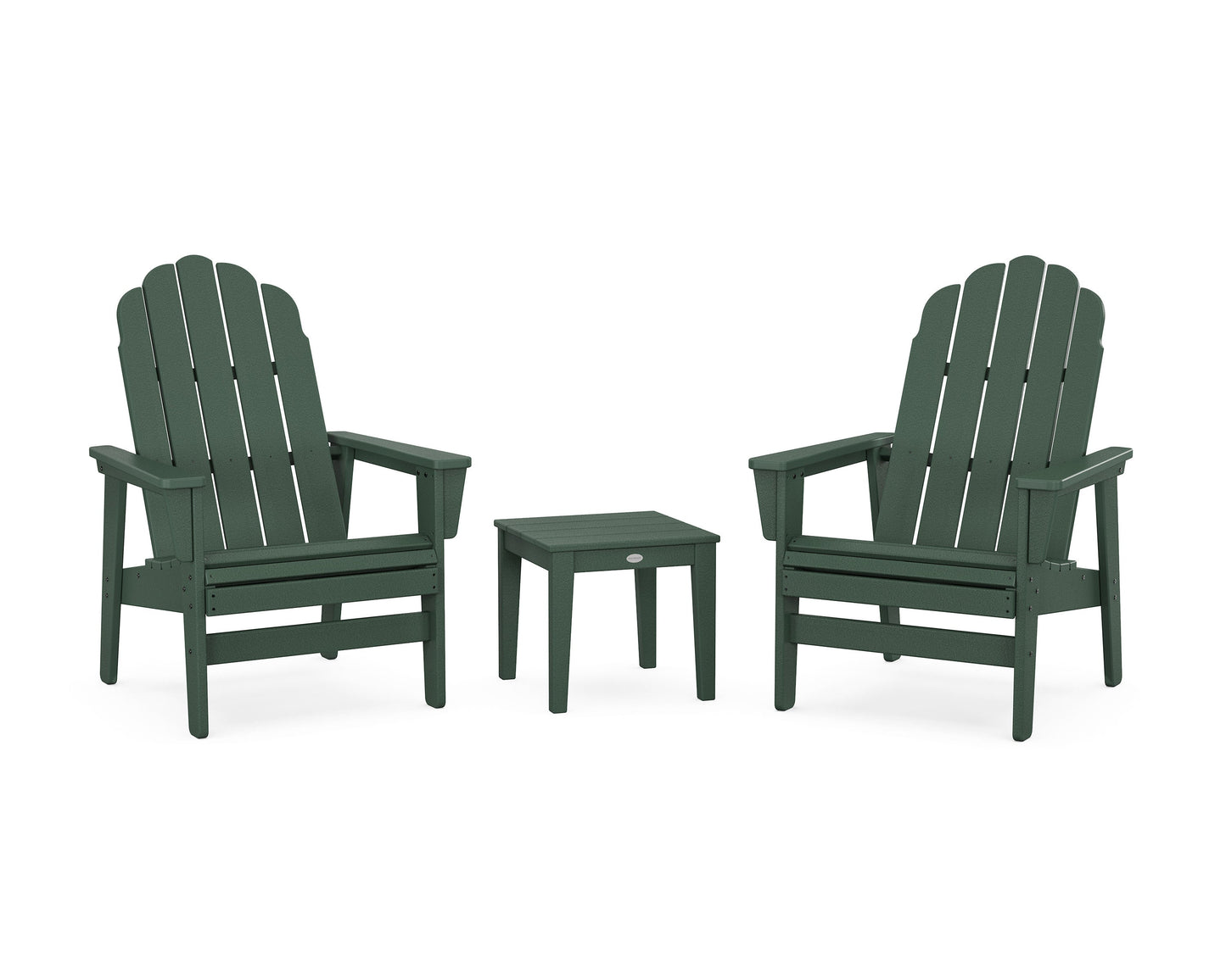 POLYWOOD 3-Piece Vineyard Grand Upright Adirondack Set — Green