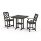 POLYWOOD Chinoiserie 3-Piece Farmhouse Counter Set with Trestle Legs — Vintage Coffee