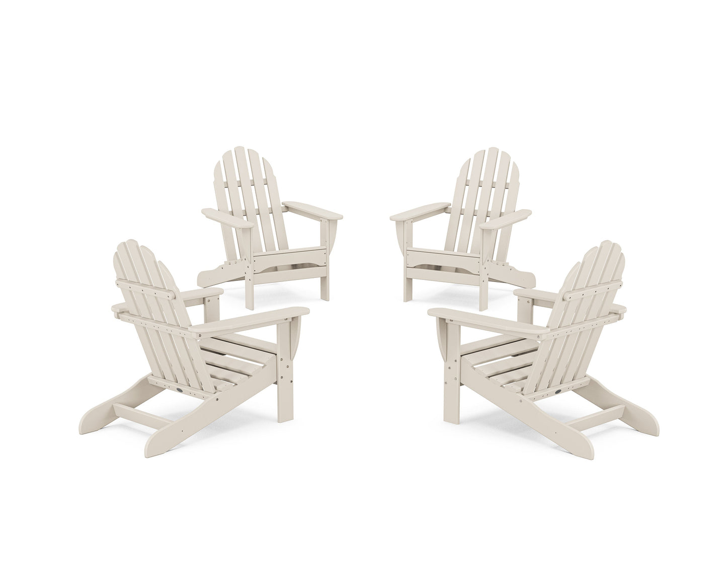 POLYWOOD 4-Piece Classic Adirondack Conversation Set — Sand