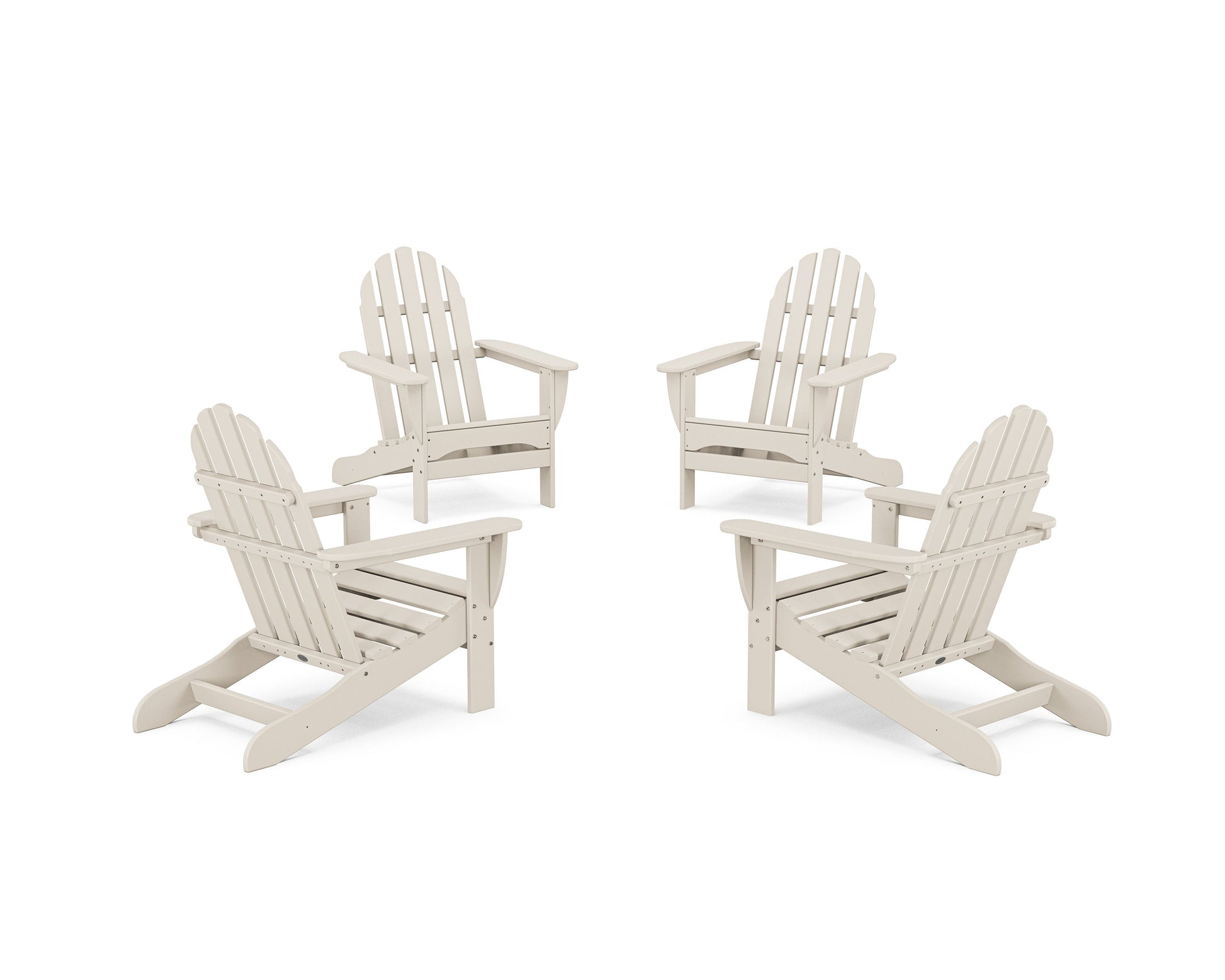 POLYWOOD 4-Piece Classic Adirondack Conversation Set — Sand