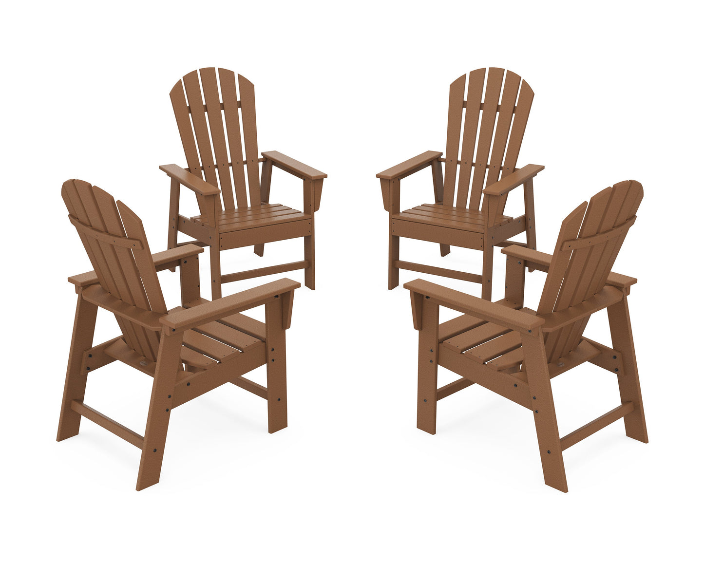 POLYWOOD 4-Piece South Beach Casual Chair Conversation Set — Teak