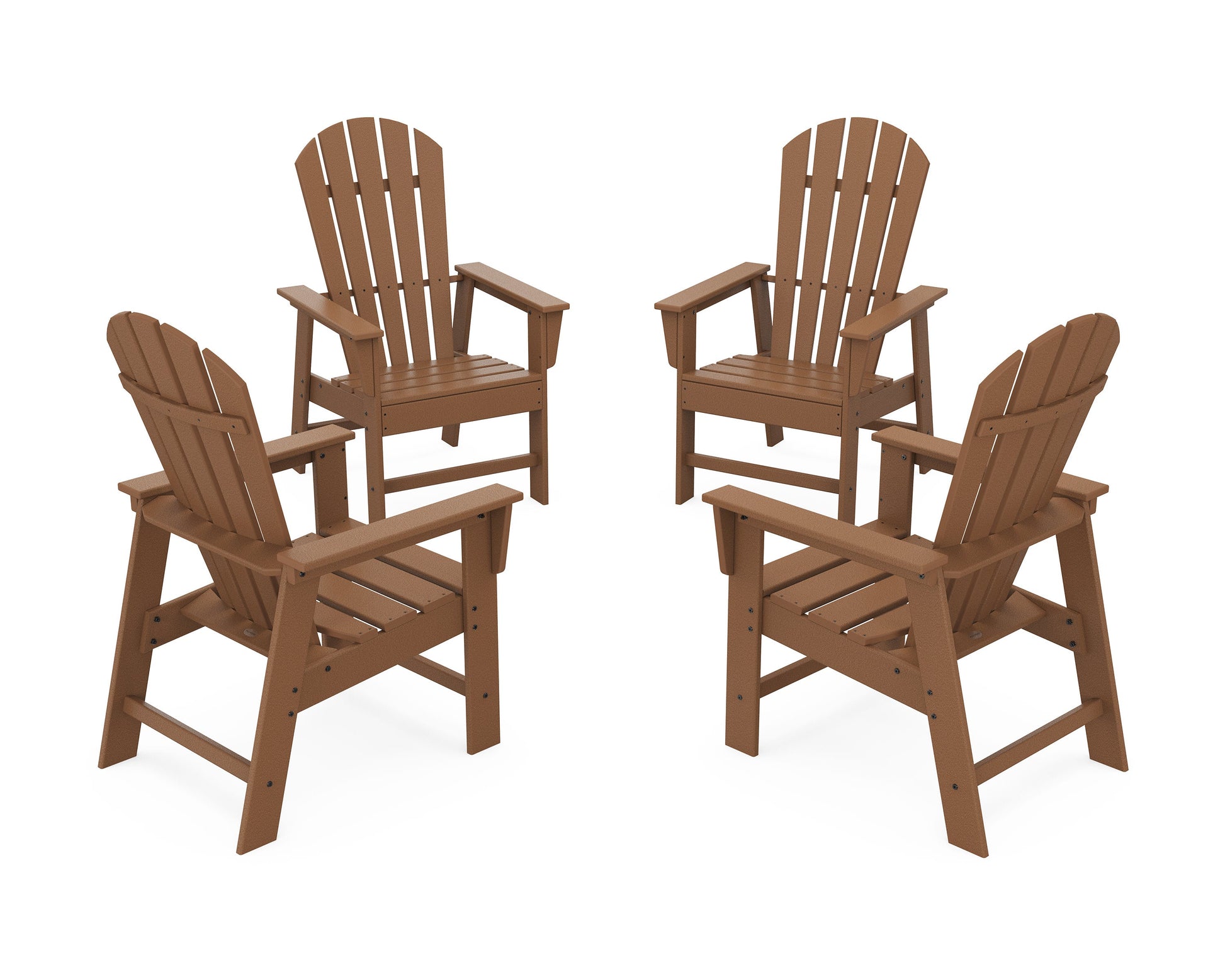 POLYWOOD 4-Piece South Beach Casual Chair Conversation Set — Teak