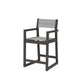 POLYWOOD EDGE Sling Counter Arm Chair — Vintage Coffee / Metallic Sling