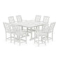 POLYWOOD Chinoiserie 9-Piece Square Counter Set with Trestle Legs — Vintage White