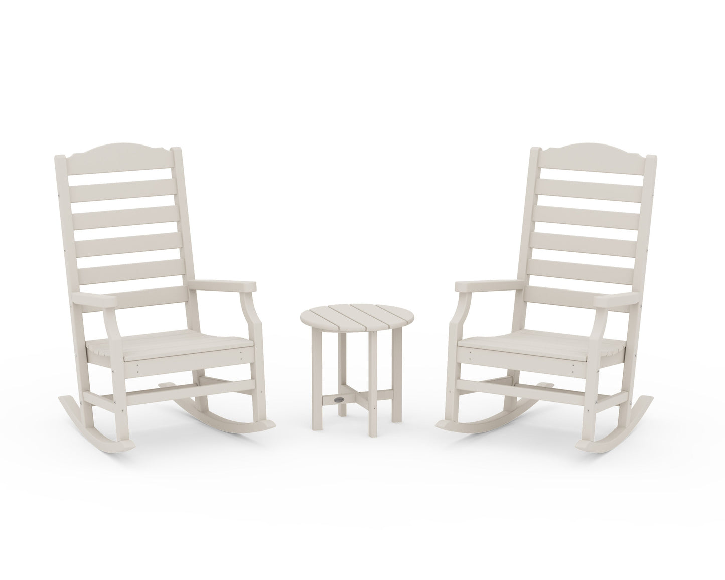 POLYWOOD Savannah 3-Piece Rocking Chair Set — Sand